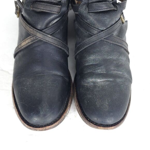 Freebird By Steven Women's Stair US8M Distressed Brown Leather Strappy Booties - Picture 4 of 12